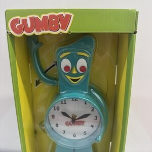 Licensed Collectible 13 inch Gumby 3D Animated Wall Clock Figure right arm waves